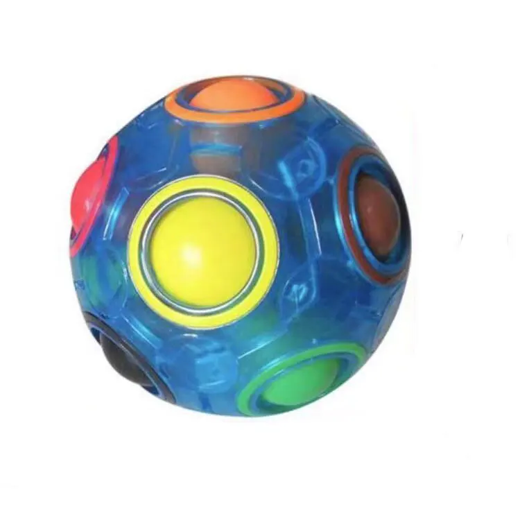 Magic Rainbow Puzzle Ball  Speed Cube Ball Puzzle Game Fun Stress Reliever Magic Ball Brain Teaser Fidget Toys