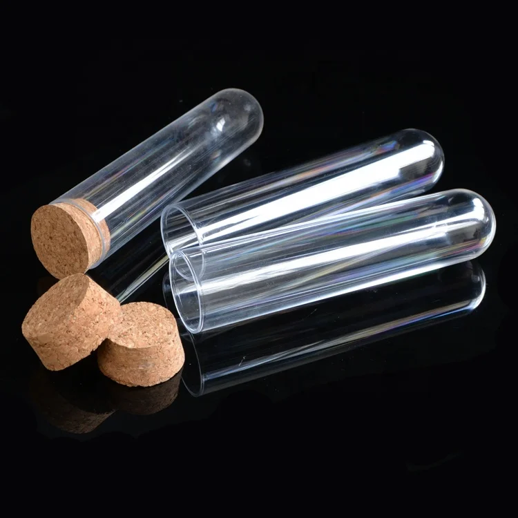 
Lab consumables plastic test tube with cork 