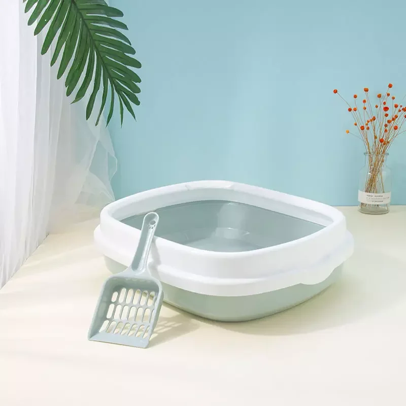 Amazon Hot Selling Semi Hidden Customizable Large Square Catta Cat Litter Box Free Cat Litter Spoon