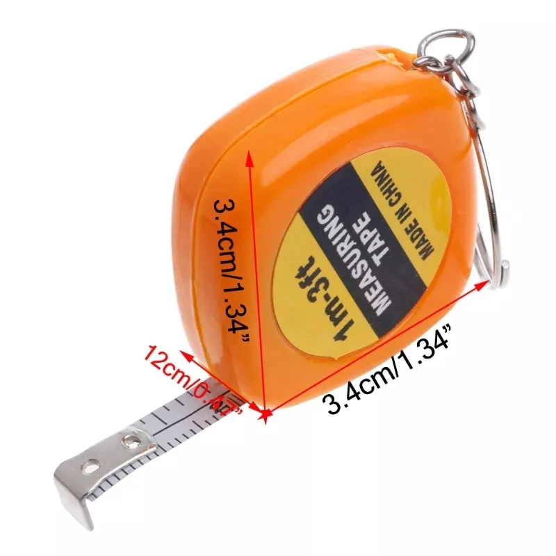 Small tape measure 1m tape measure portable mini key chain pendant small gift gift metric inch tape measure