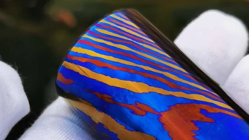 Baoji Custom dia 19.05mm length 304.8mm Mokuti Timascus Round bar Rod damascus  price per kg