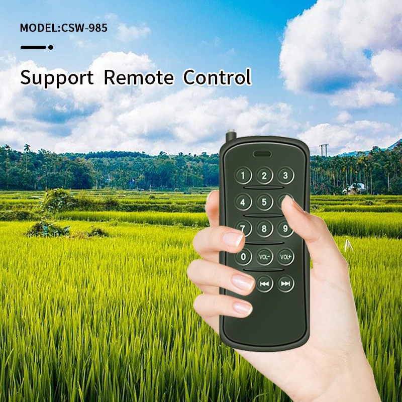 Factory offer waterproof  Mp3 Birds Voice 50W Remote Control Animal Fox Deer Call Hunting Caller With Buzzer CSW-985R