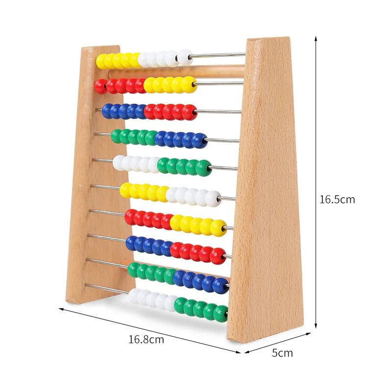 Rekenrek 100-Bead Wooden Frame Abacus For Kids Math (Ages 5+), Individual Student Counting Frame, White & Red Color Coded Beads