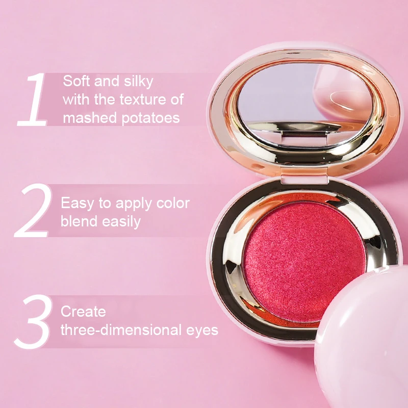 Moisturizing High Pigment Face Bronzer Pressed Highlighters Makeup Cheek Tint Blusher Palette Private Label Vegan Cream Blush