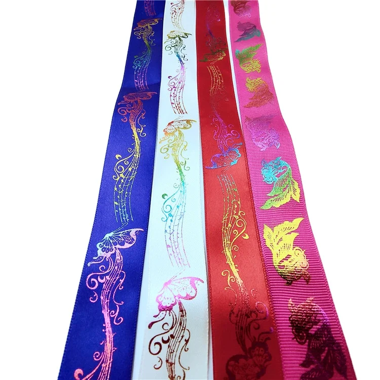 
Personality Customization Logo Ribbon Gift Packaging Polyester Decoration Printed Satin Ribbon 