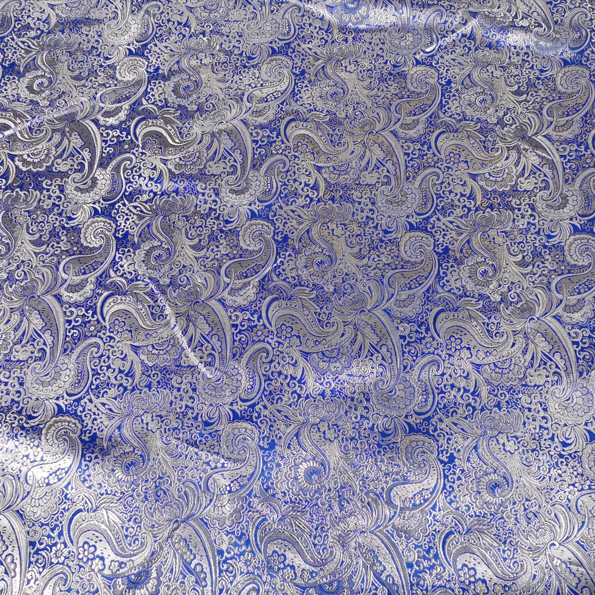 Fashion Design Light Weight Shiny Polyester  Fabric Brocade Metallic Jacquard