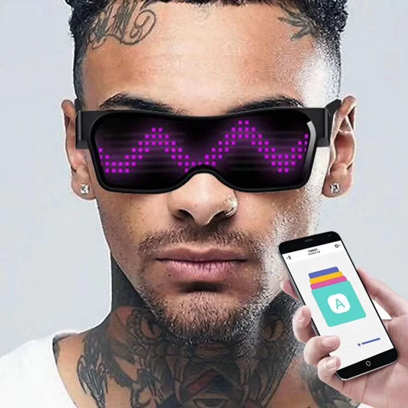 Best Seller brightness program led wireless party glasses rechargeable led USB glasses Magic LED Glasses