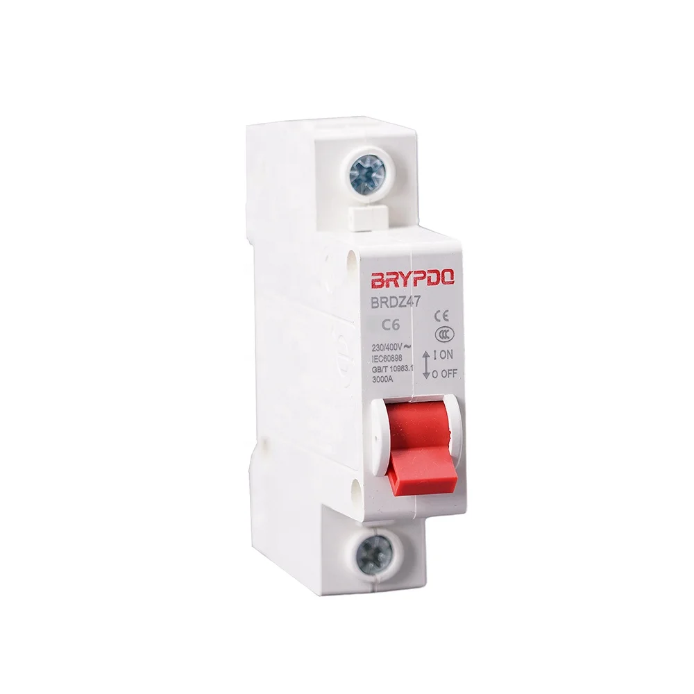C6 6A 1P protection device safety electric switch 3000A 230/400V  AC DCautomatic miniature circuit breaker