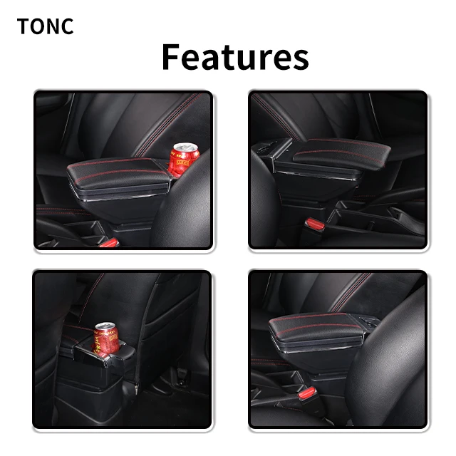 TONC For 2013 Renault Sandero auto parts split center armrest box adjustable seat armrest with cup holder and ashtray