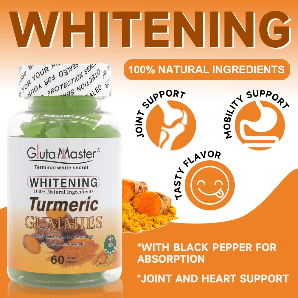 Private Label Tumeric Gummies Vitamins Strenghtens Immune Defenses Boosts Whitening Skin Health Turmeric Gummies Supplement