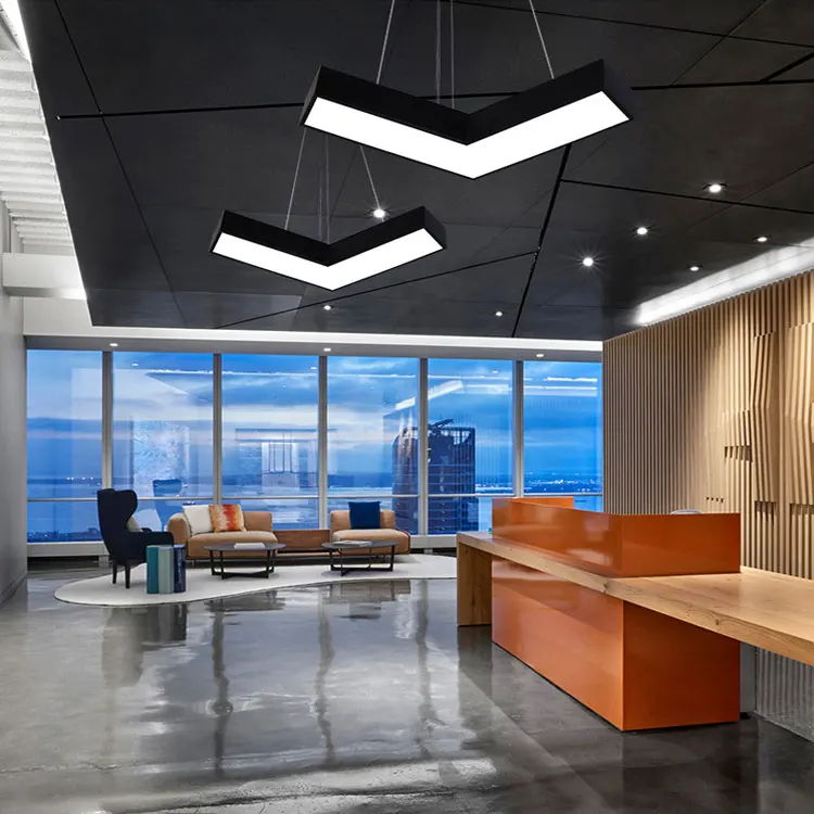 Highlight 6000K Wrought Iron V-Shape Pendant Light LED 40cm 50cm Linear Arrow Ceiling Light