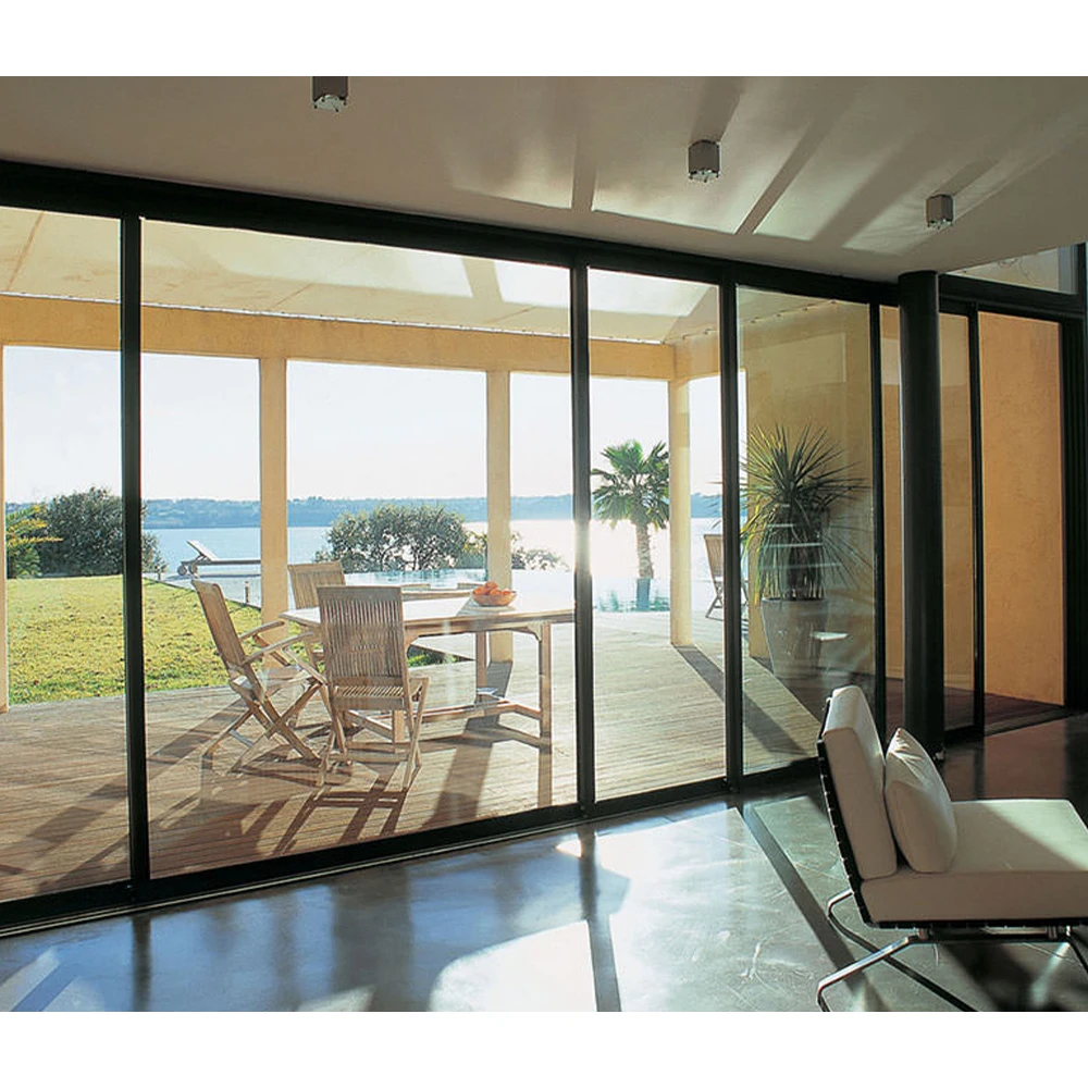 Modern Exterior Noiseless Thermal Break Automatic House 96 x 80 Sliding Patio Door