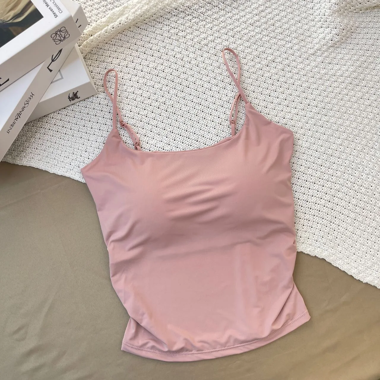 Candy color solid  ice silk camisole adjustable shoulder strap tank top for women fashionable hot crop top