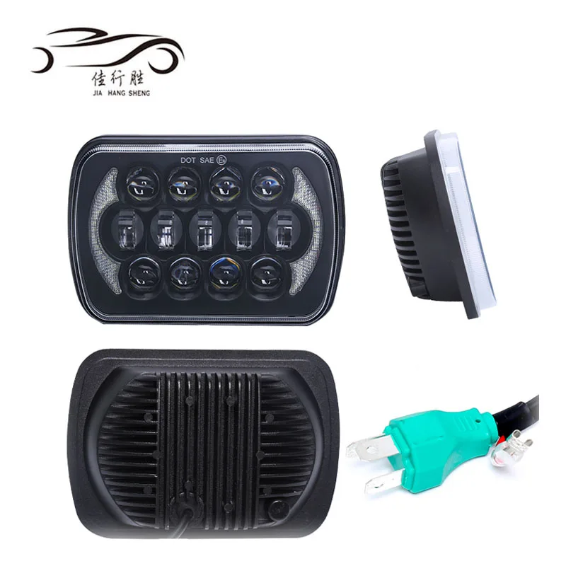 JHS others car lightaccessories 7inch Square Headlight 105W  DRL Led Headlight Square High Low Beam For Jeep truck