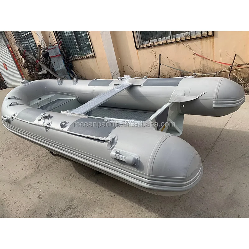 China Ocean Rigid Double Deep V Aluminum Hull Inflatable Boat RIB390 Orca Hypalon or PVC Rowing Patrol Boat For Sale