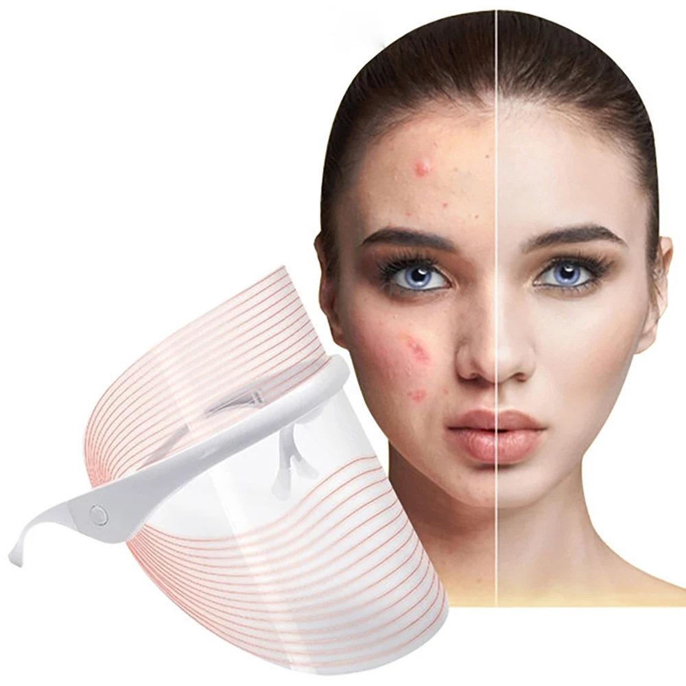 New Products 3 Color Led Light Treatment Wireless LED Face Mask Light Therapy Face Shield