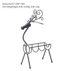 modern home decor wire wine rack deer statues metal wine bottle holder
