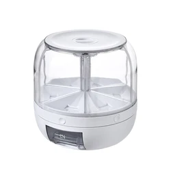 2022 New design Rotating Airtight Rice Dispenser Storage Box Nordic Kitchen Cereal Food Rice Grain Sealed Container Dispenser
