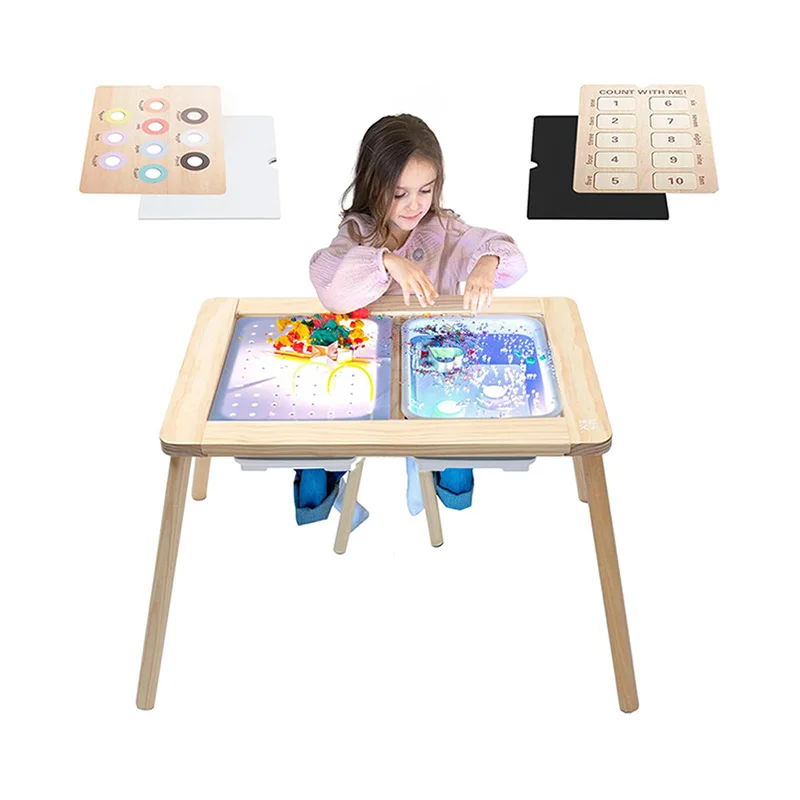 Kids Table for Play Study Dining Toys Storage Sensory Tables for Toddler Activity sensory table children with Storage Bins