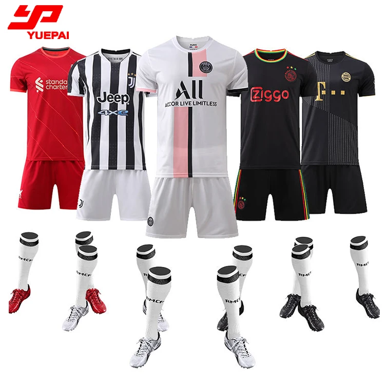 Soft New Design thailand Original Custom blank Team Football Shirt Uniform 100% Polyester Soccer Jersey