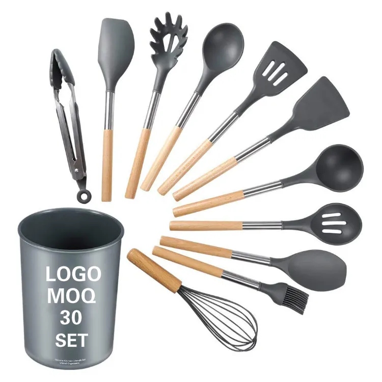 BLX 2020 hot selling 11 piece silicone wholesale kitchen utensils tool cookware silicone kitchen utensils 11 piece set