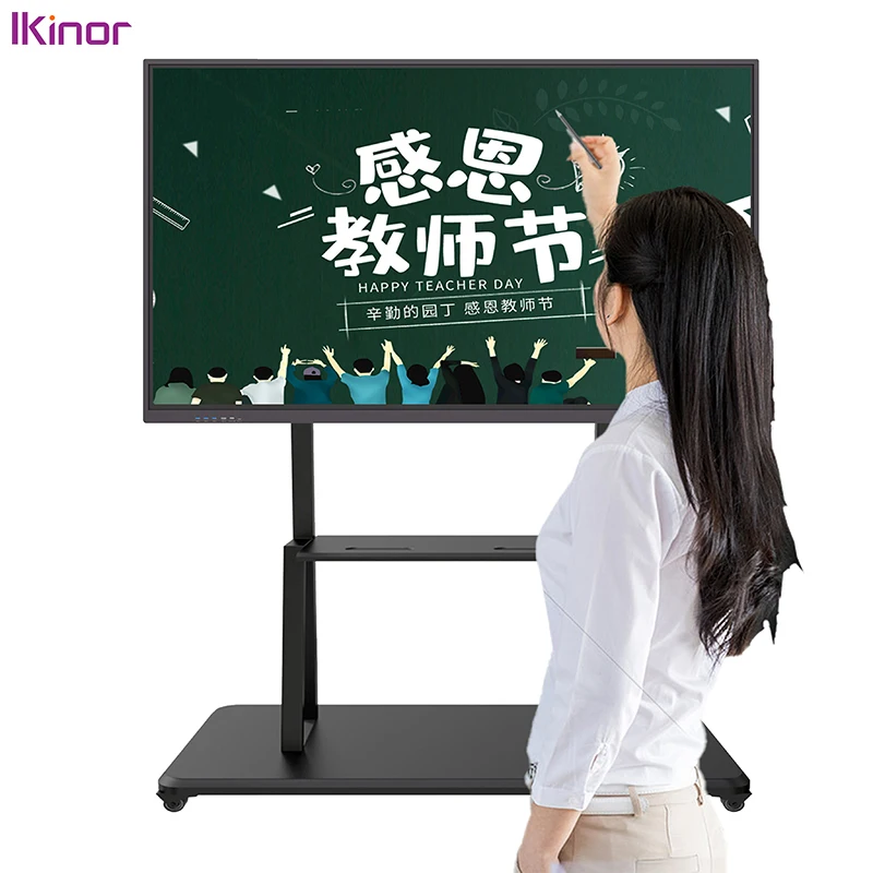 Ikinor OEM ODM 86 inch smart board price IR touch screen monitor Dual System interactive whiteboard