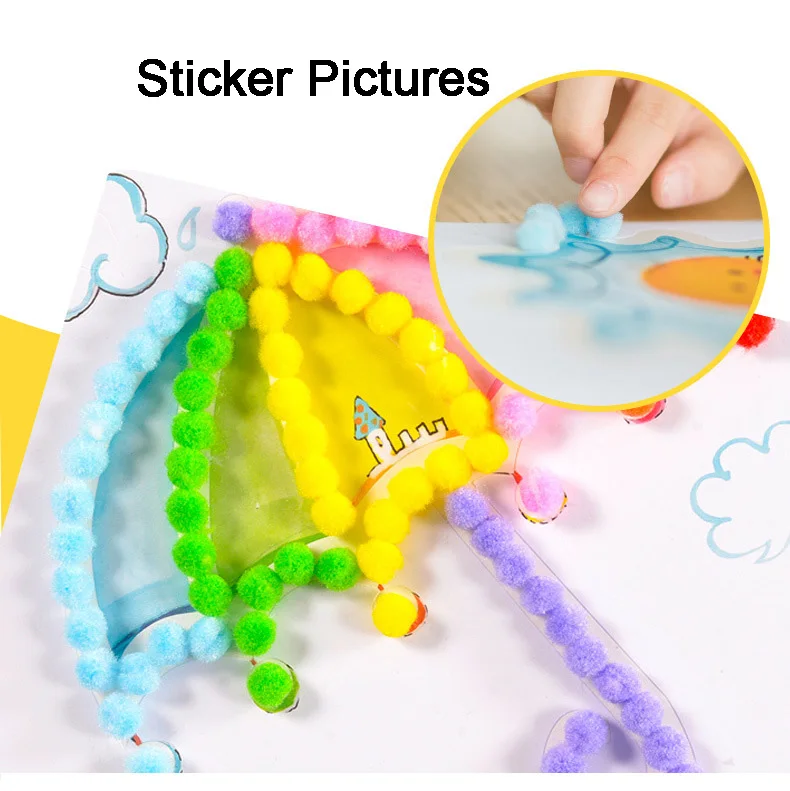 2 inch 50mm very large assorted pom poms for kids craft diy