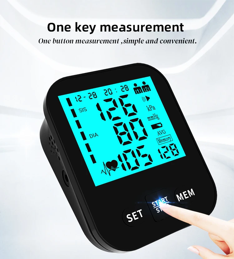 Amazon best selling Aupo with LCD display blue back light digital upper arm blood pressure machine meter cheap bp monitor