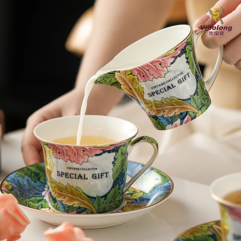 OEM White Oval Tea Set - VPremium Ceramic Tea set with 1 teapot and 6 tea cups wholesale for luxury hotels and restaurants