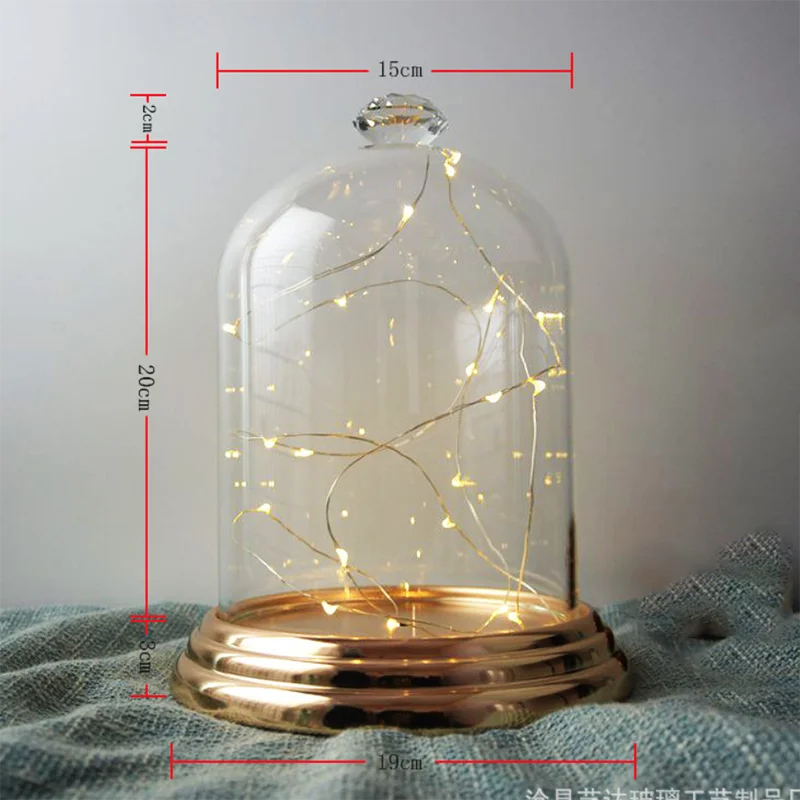 glass dome bell jar with metal base