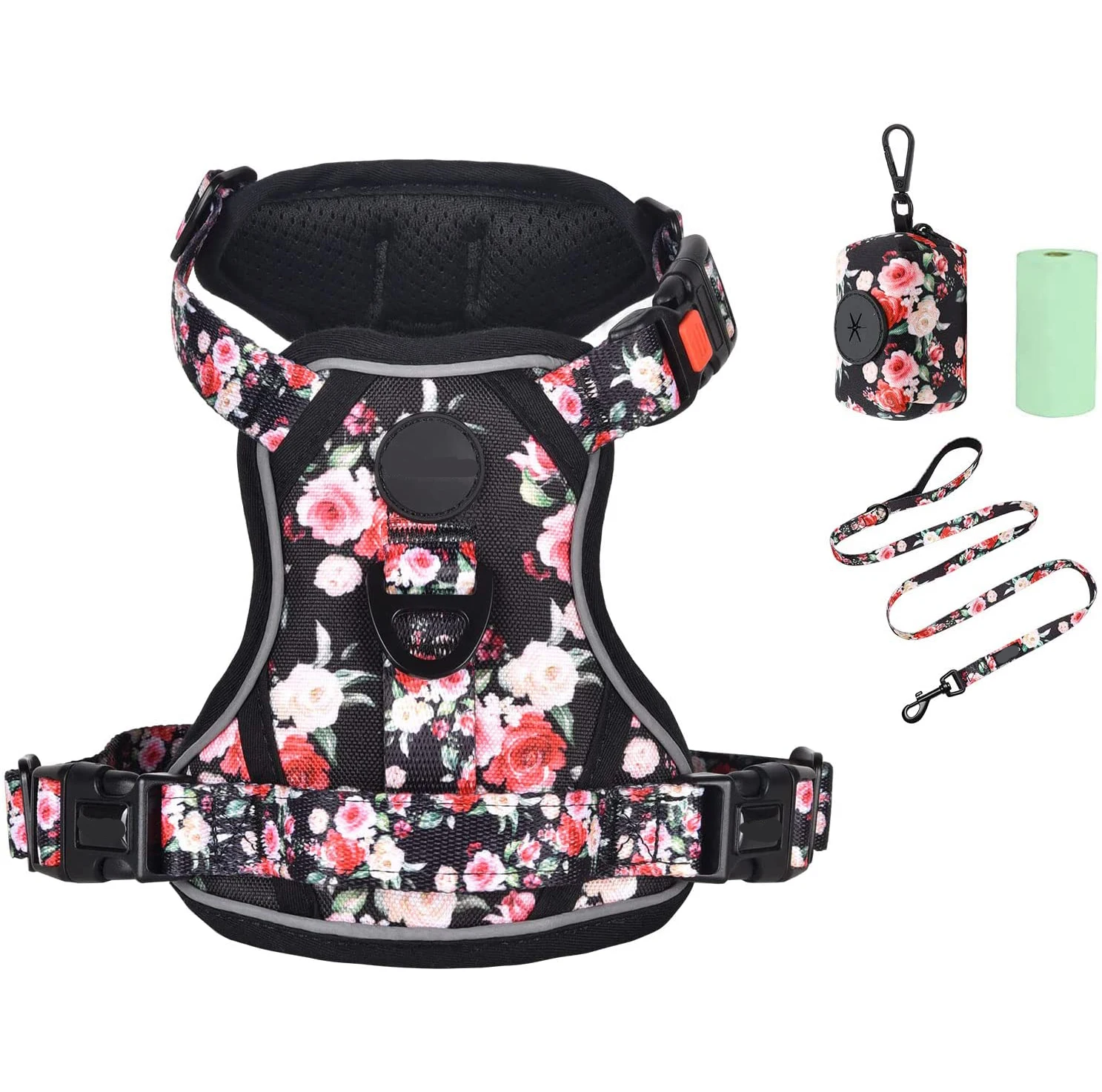 TOPBUDDY Custom Pattern Soft Dog Vest Premium Quality Design Pet Dog Harness Lead Set