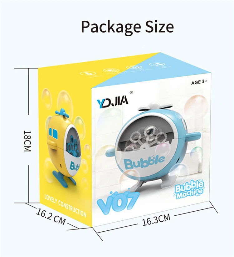 Popular helicopter rechargeable battery fully automatic small bubble machine for children