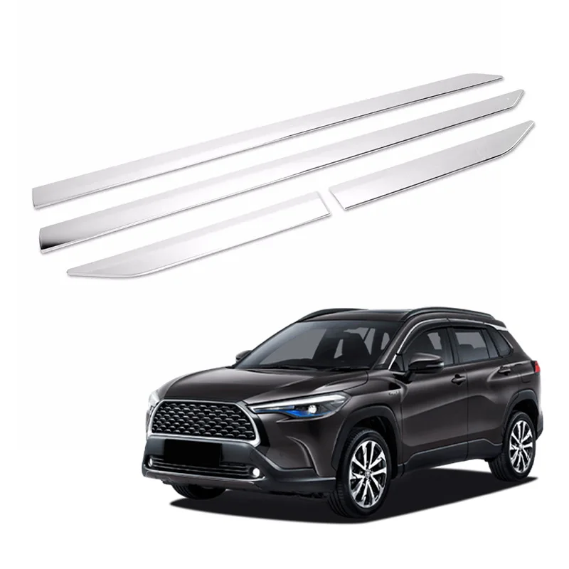 Auto Part Chrome ABS Silver Body Side Door Molding Cover Trims For Toyota Corolla Cross 2020-