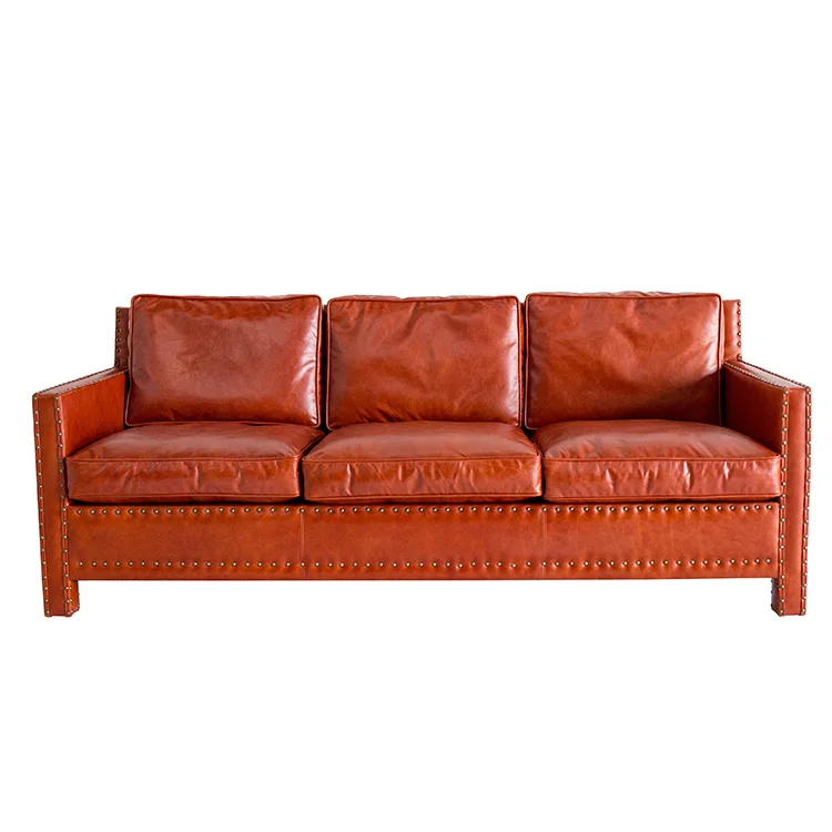 
Highly Elastic Sponge 3 Seaters Living Room Sofa Home Furniture Leather Sofa 