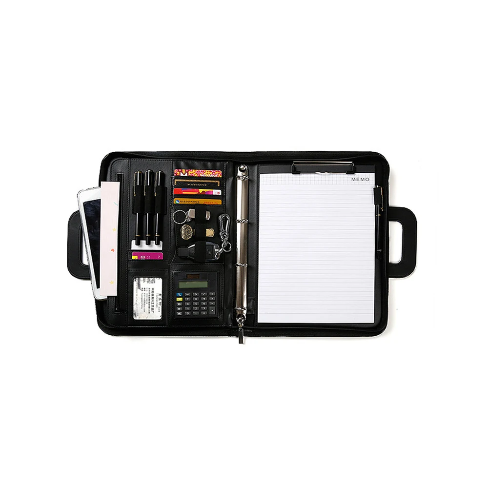 2022 latest work folder multifunctional zipper A4 folder meeting gift