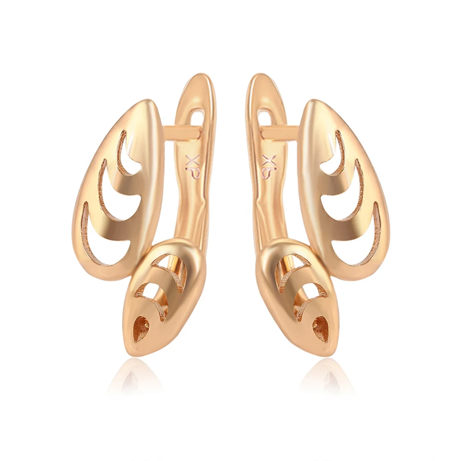 90843 xuping модные серьги-кольца 18k с покрытием кленовый лист ромбовидные серьги