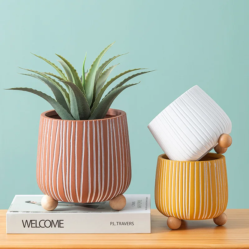 GOOD LIFE nordic style ceramic flower pots wholesale handmade fashion flower containers indoor hotel green plants flowers pot