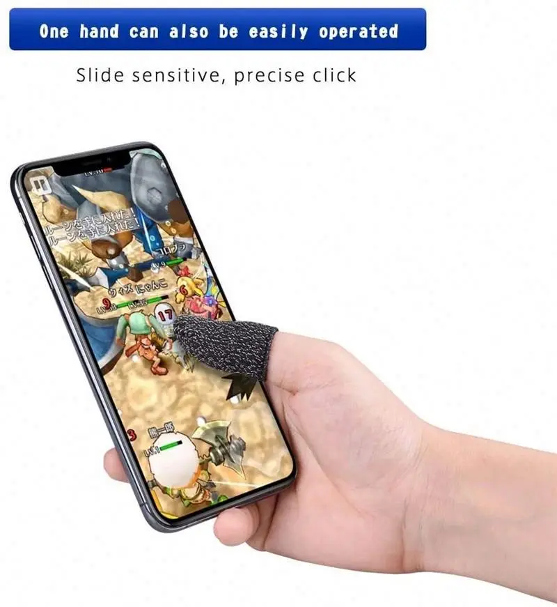 T1104 Breathable Mobile Game Controller Finger Sleeve Sweatproof Gaming Touch Trigger Screen Gloves For Phone Game