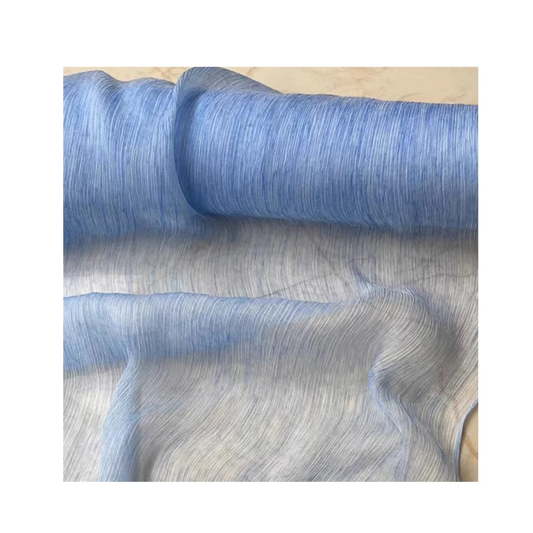Hand straw dyeing 100 Pure Silk 6mm Silk crinkle chiffon Georgette Lightweight Fabric for Dress