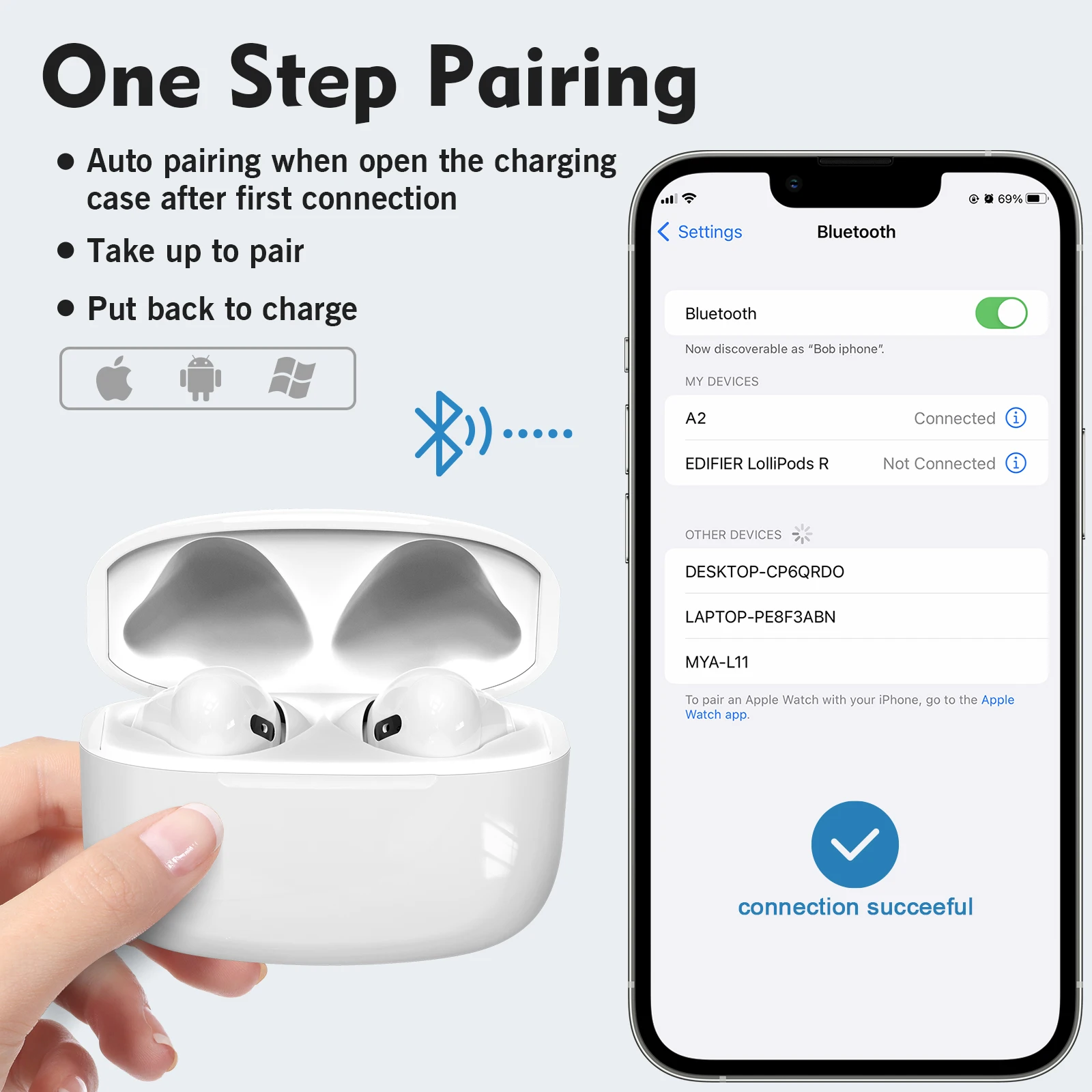 Logo Customized A2 Boat Earbuds Bluetooth ANC Waterproof Auriculares True Wireless Gaming In-Ear Handsfree Earphones Headphones