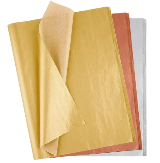 Tissue Paper Bulk Metallic gold rose gold silver Paper Gift Wrapping Accessory Wrap for DIY Fringes Shredded Fill Confetti