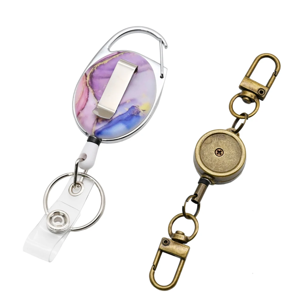 Retractable Pull Badge ID Department Brand Name Badge Holder Metal Office Nurse Badge Reel