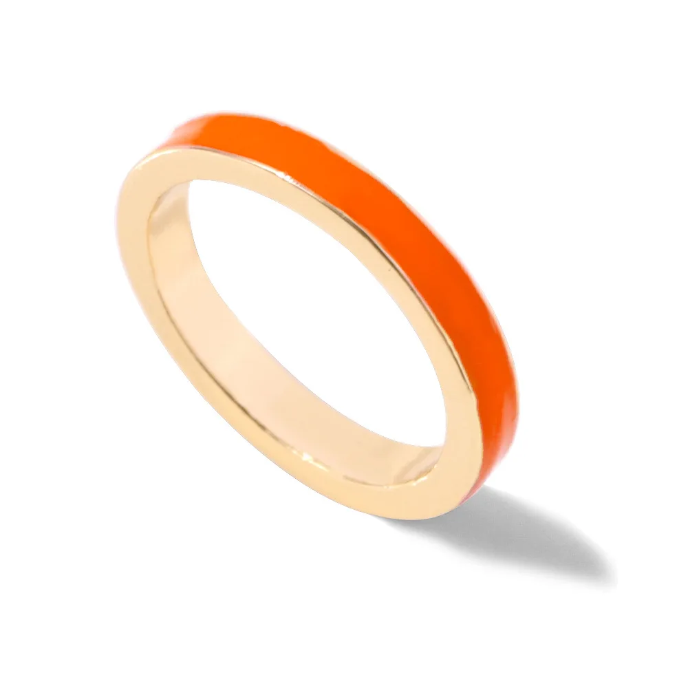 2024 Trending Product Vintage Enamel  Gold Plated Ring Adjustable Unisex Finger Ring