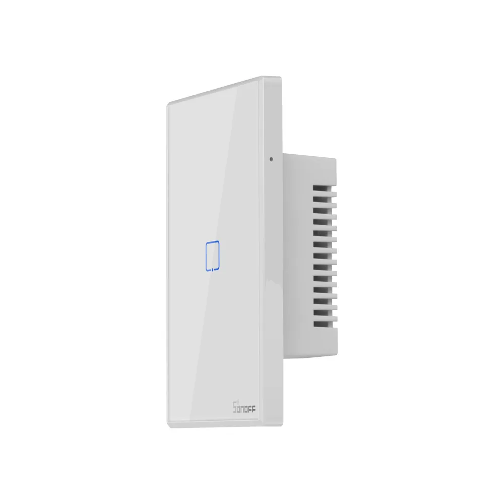 Умный дом SONOFF T0US 1C Wi-Fi/приложение пульт дистанционного управления сенсорная стеклянная панель 1 клавиша светодиодная подсветка настенный выключатель работает с Alexa