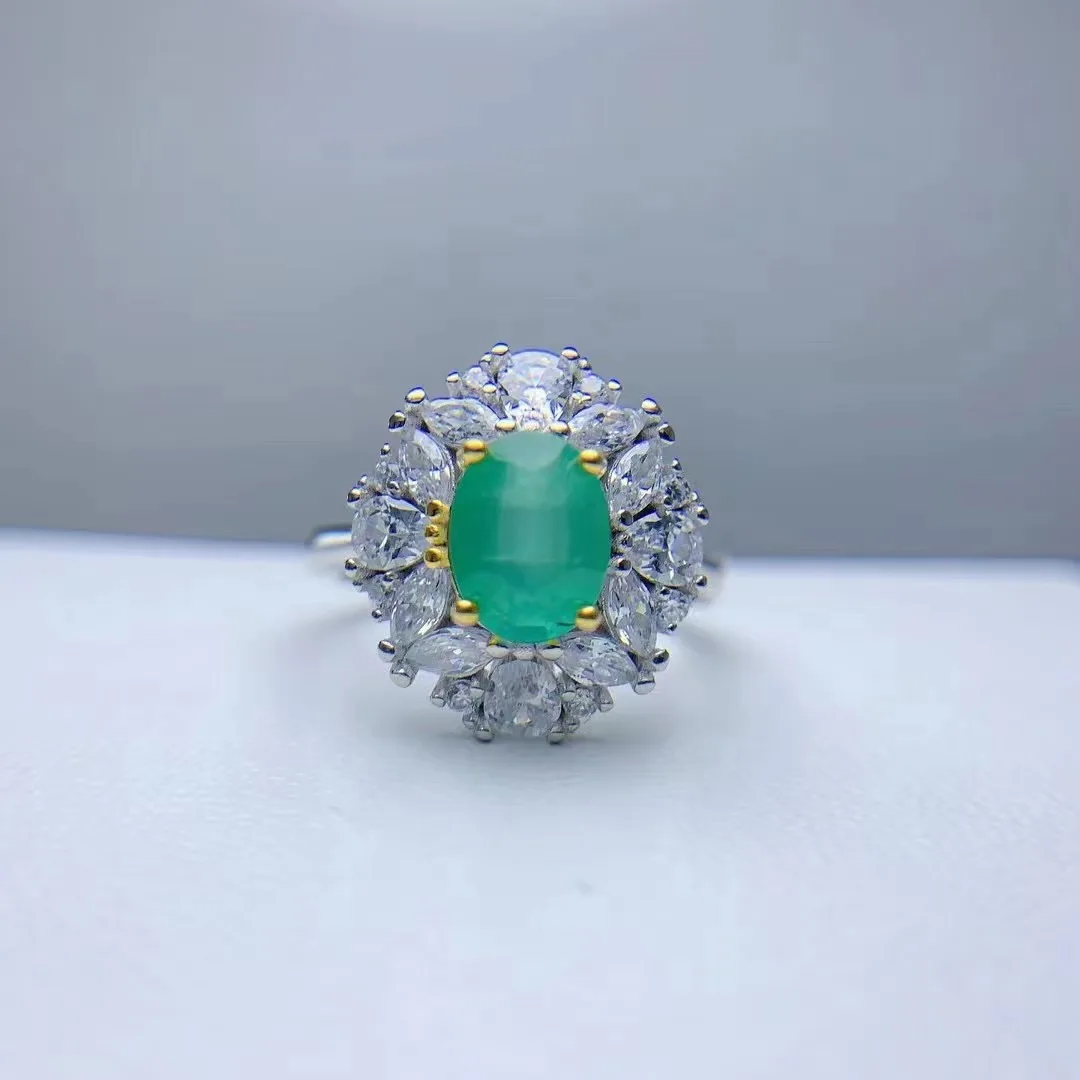 Hot Sale Wholesale Sunflower Diamond Silver O-Ring Kit Ladies Engagement Rings