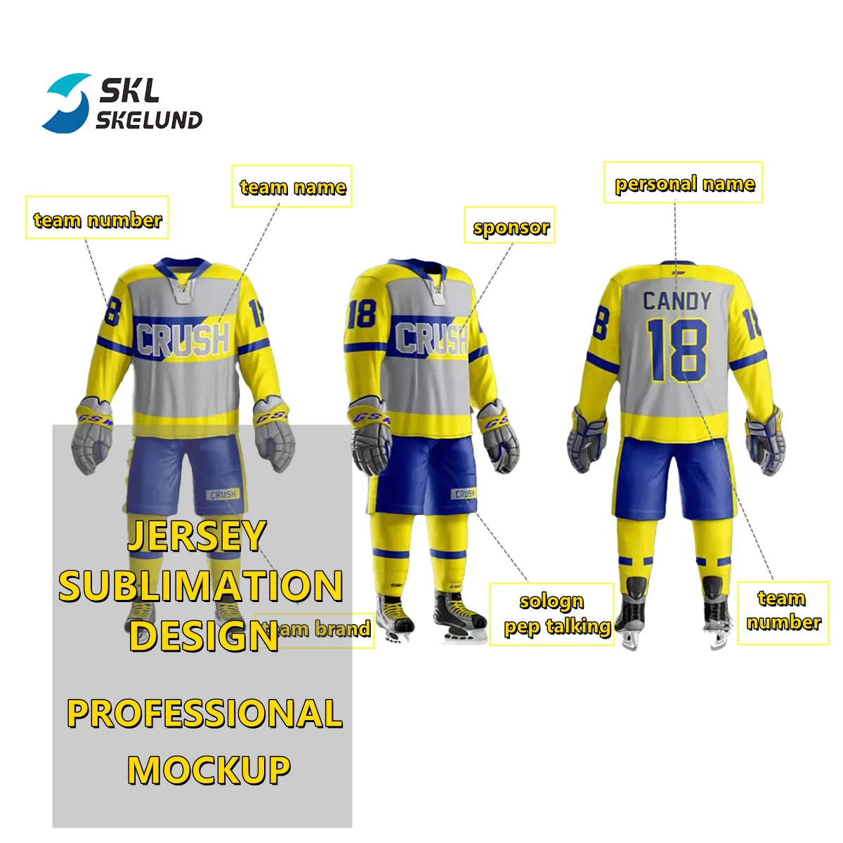 Customize Ice Hockey Wear Uniform Custom Hockey Jersey Sublimation Jersey Custom Sublimation Hockey Jersey