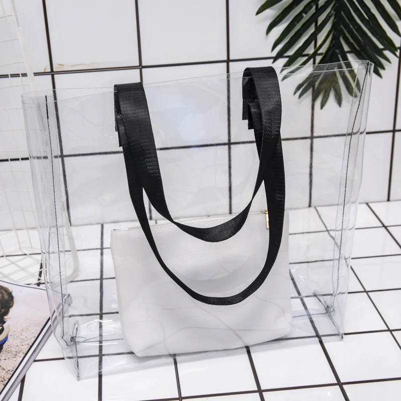 Personalized candy colored high-quality custom letter waterproof large capacity shopping gift pvc bag