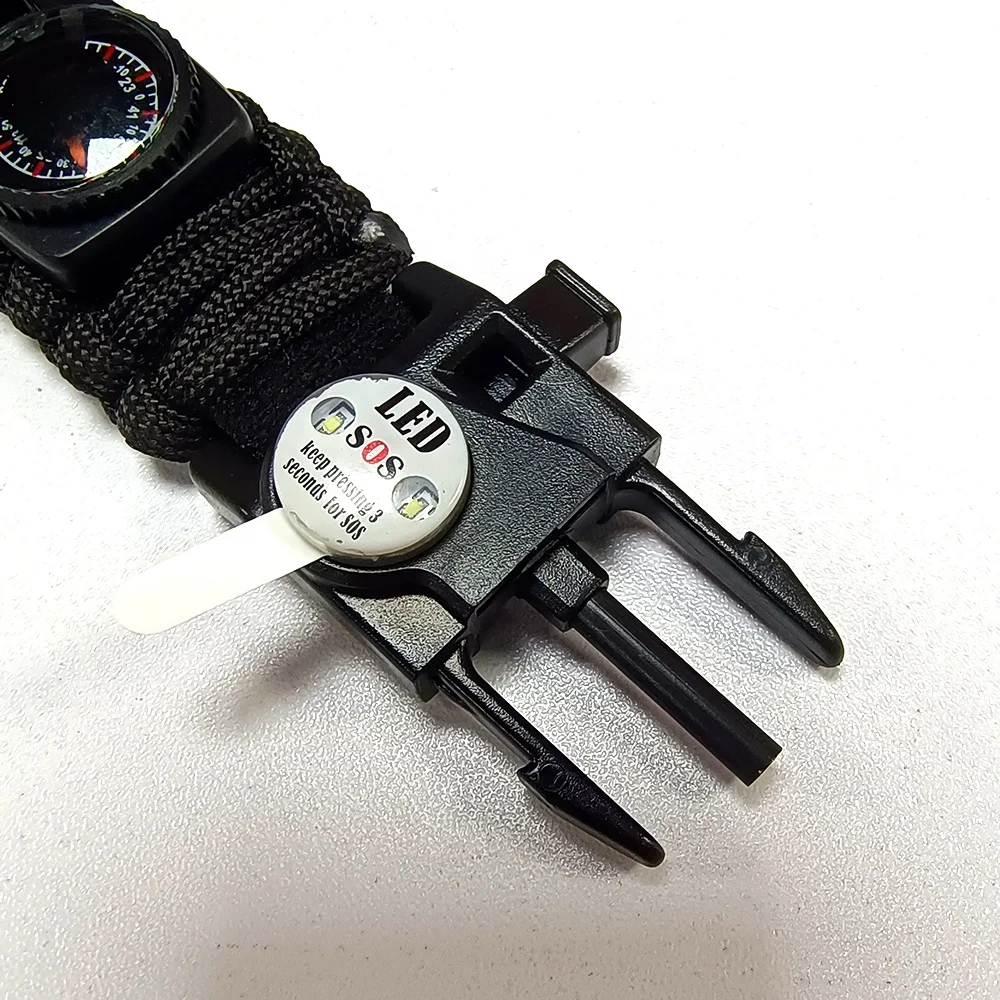 More In One Paracord Bracelet Multi Survival Watch Waterproof Survival Tactical Paracord Strap Watch For Camping Climbing