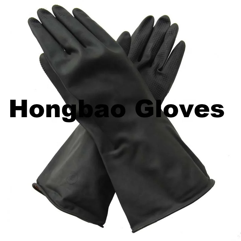 90g thick black household latex rubber gloves malaysia  black cleaning waterproof hand job gloves