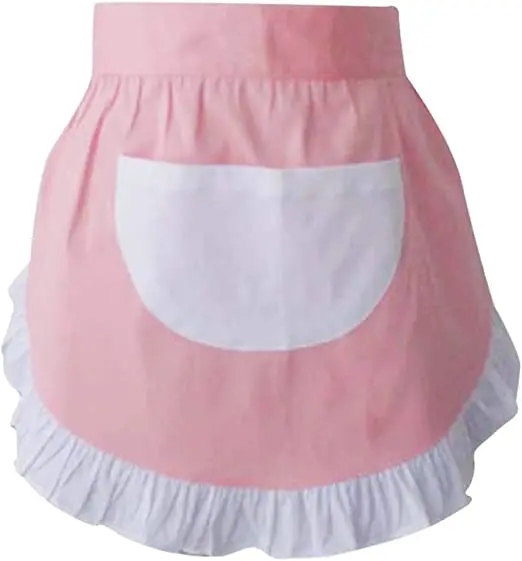 Half Aprons with or without Pockets Waist Ruffle Apron Cooking Restaurant 100% Cotton Bistro kitchen gift For Girl Woman wife